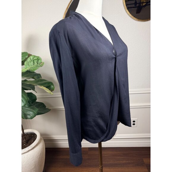 Cloth & Stone by Anthropologie Black Tencel Faux Wrap Blouse • Size Small - Picture 3 of 10